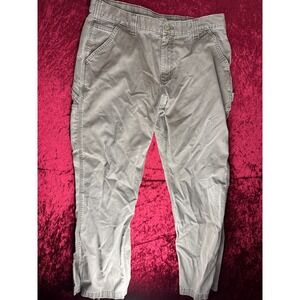 Carhartt Carpenter Pants Men 36x30 Gray Canvas Workwear Relaxed Fit Straight Leg